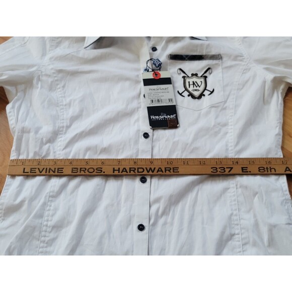 Horseware Ireland Country Western Women’s Junior M 8/10 Shirt White Button Polo - Picture 5 of 11